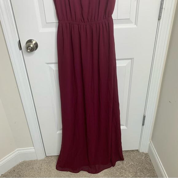 Show me your mumu burgundy bridesmaids maxi dress‎ size large - Picture 3 of 8